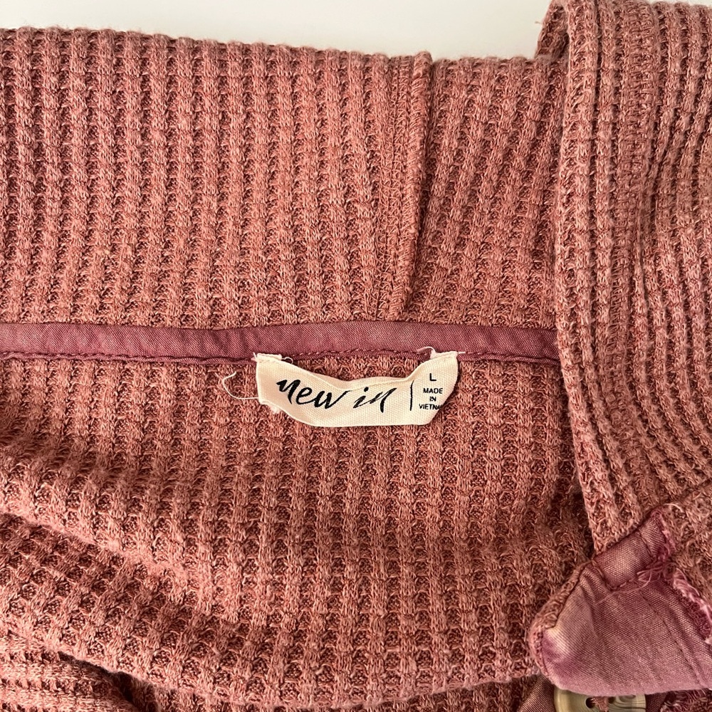 New In | Waffle Knit Hooded Button Down Top - Picture 5 of 8